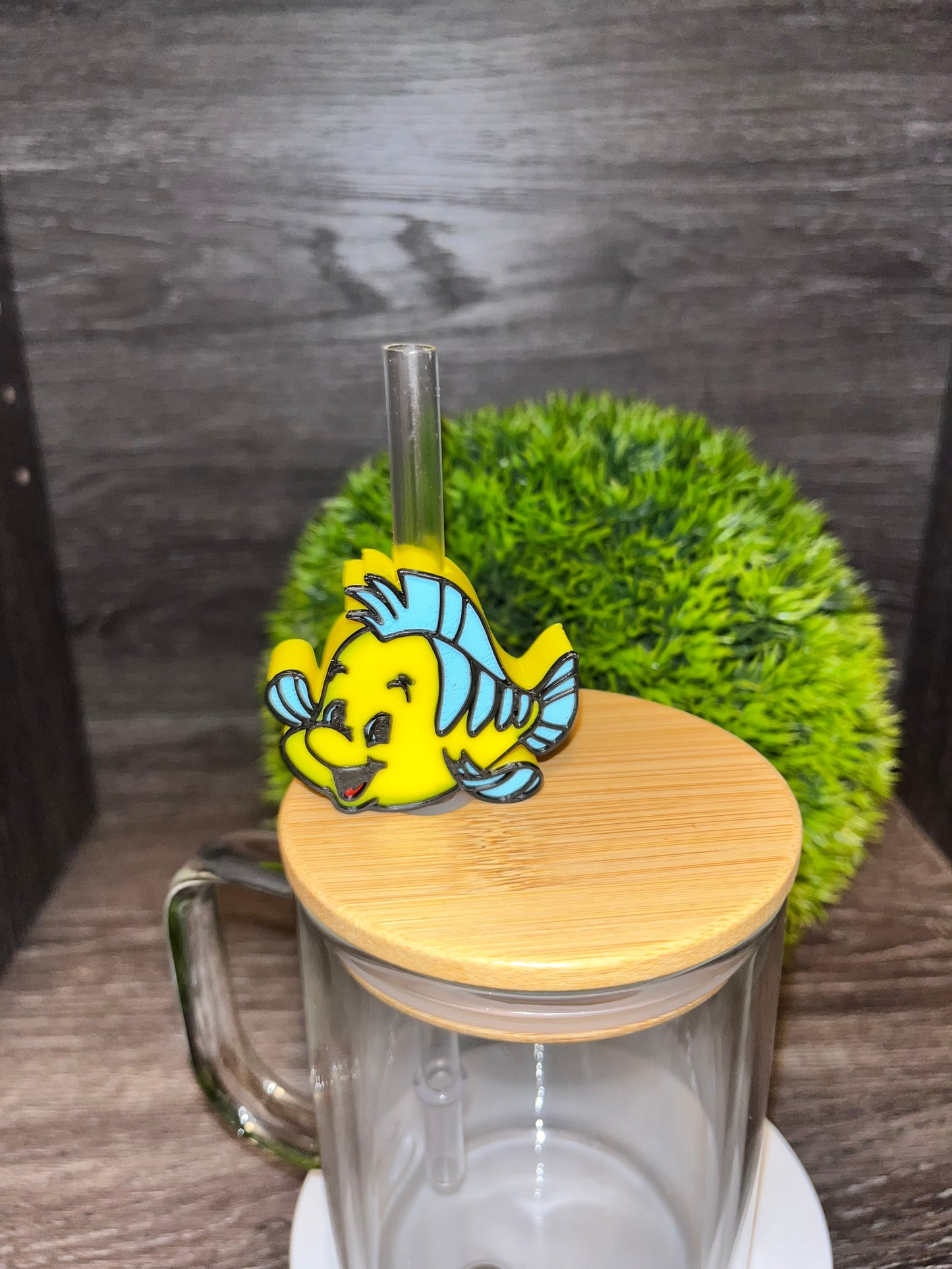 Flounder/Little Mermaid Straw Topper