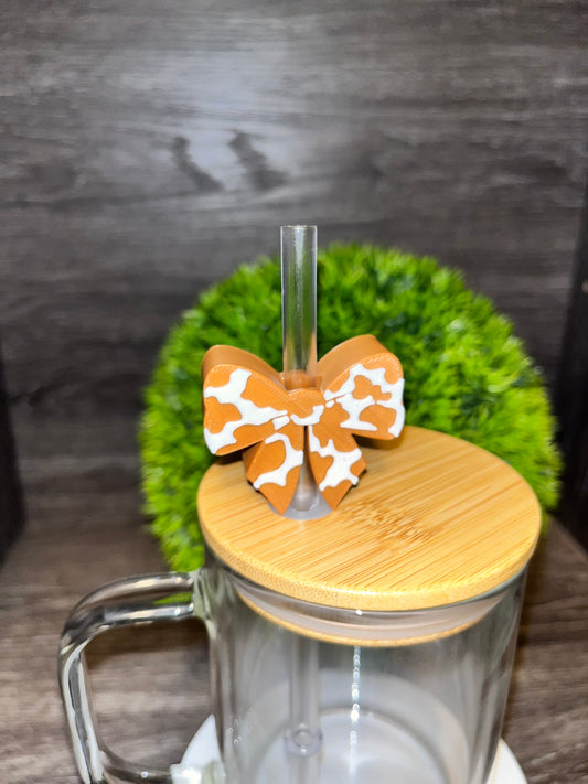 Cow Print Straw Topper